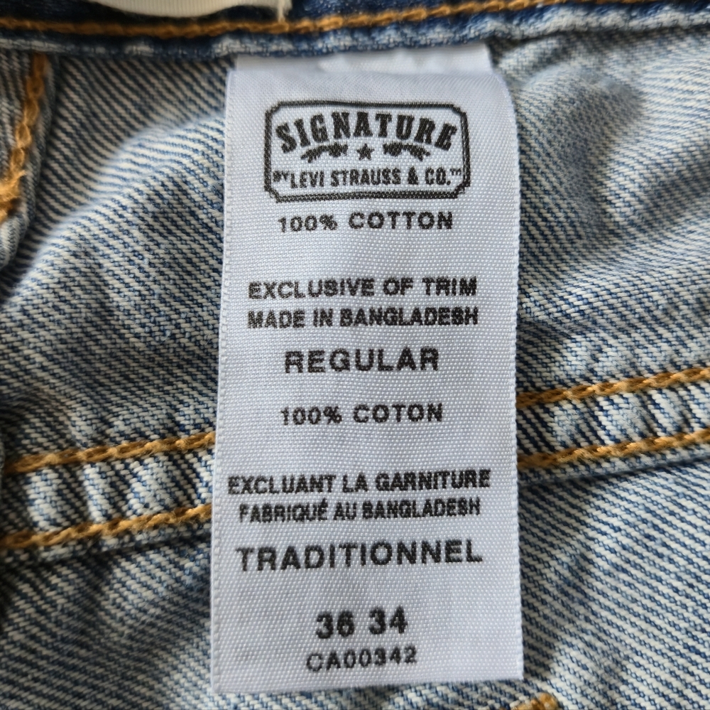 Signature by Levi Strauss & Co. 36x34 Mens Relaxed Regular Straight Jeans Y2K - Picture 7 of 15